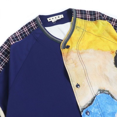 Marni Goku 19SS Patchwork Oversized Baseball Shirt Size 48 Used 