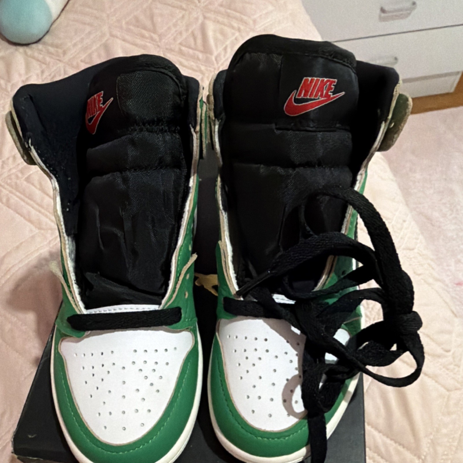 Jordan 1 High OG PS Lucky Green Black White Boys Sneakers Size 13C thumbnail 5
