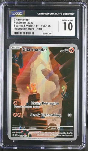 Charmander CGC 10 2023 Scarlet & Violet 151 #168/165