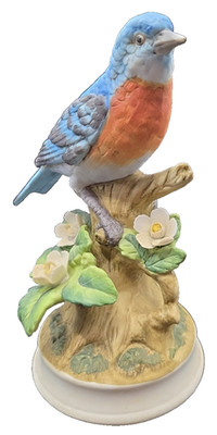 Angeline Original 6.5'' Eastern Blue Bird Hand Painted Porcelain Japan
