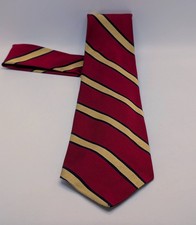 Brooks Brothers Makers Silk Neck Tie Repp Stripe Gold Burgundy Blue Ivy Preppy