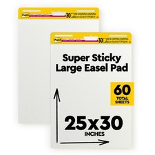 Post it Super Sticky Easel Pad 25 in x 30 in White 30 Sheets/Pad 2 Pad/Pack