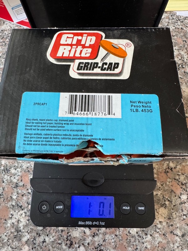 Grip-Rite Roofing Nail Cap Full Round Bright Steel 1 lb. 2”  2PRCAP1