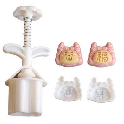 Hand Pressure Moon Cake Mold Dragon Dumpling Cookie Stamps Mooncake Makers