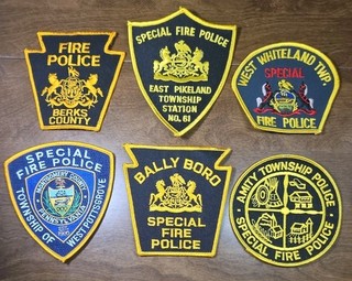 Pennsylvania Fire Police Patches (LOT OF 6) Collectable Historical Vintage