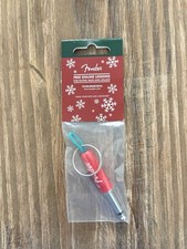 Fender Guitar Holiday Plug Keychain Red  White Key Ring New Stocking Stuffer