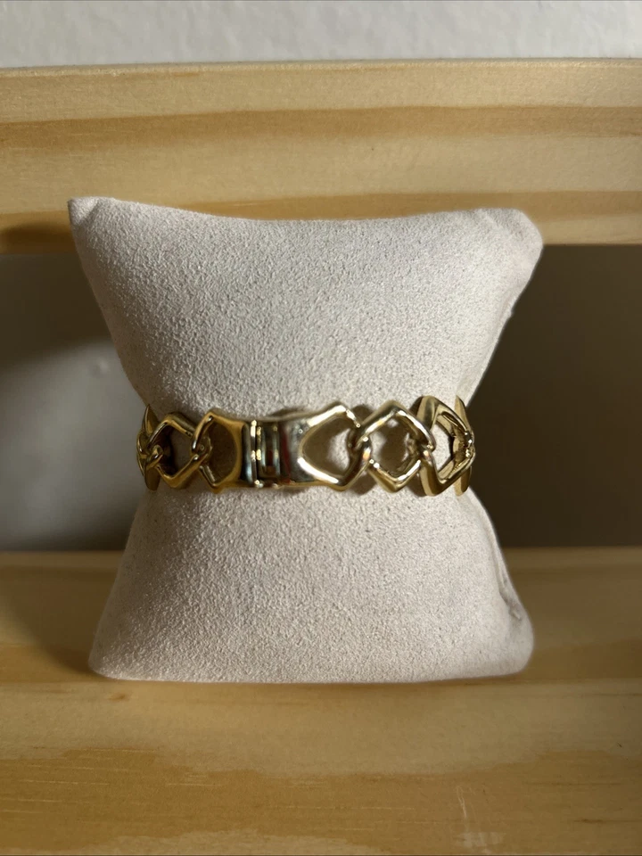 Alexis Bittar ~ Miss Havisham Goldtone Linked Hinge Bangle, Excellent - Image 4 of 4