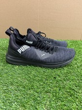 PUMA Mens Low Top Black Lace-Up Athletic Snea...