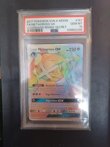 METAGROSS GX - FULL ART #157 PSA 10 POKEMON SM GUARDIANS RISING 2017