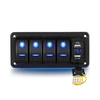 Wasserdichter 4-Gang Wippschalter Panel 5 Pin Led 12V