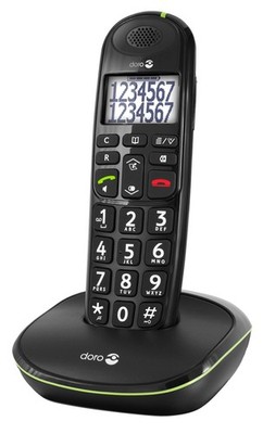 Doro PhoneEasy 100  schwarz analoges Festnetztelefon schnurlos große Tasten