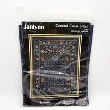 NOS 1987 Vintage Janlynn Counted Cross Stitch Kit Medallion Sampler #78-9