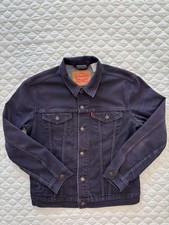 Levi Strauss Trucker Jacket Men’s Size Medium Navy Blue Denim Full Button Up