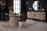 Elegantes Esszimmer Set Mit Esstisch 4 StüHlen Sideboard Und Spiegel
