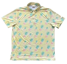Sunday Swagger Polo Shirt Mens XL Neon Pineapple Print Performance Golf Stretch