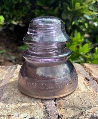 Vintage Whitall Tatum Co No 1 Amethyst Purple Glass Insulator