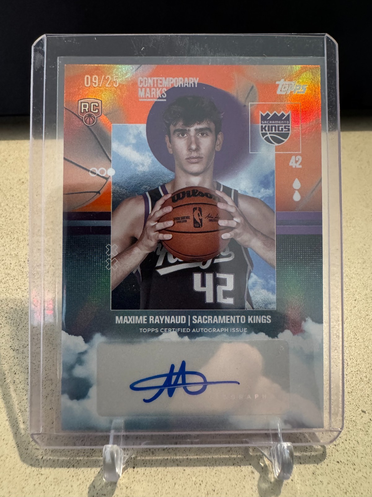 2025-26 Topps Maxime Raynaud ROOKIE AUTO ORANGE /25 CONTEMPORARY MARKS RC