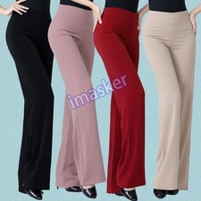Women Ballroom Modern Latin Dance Pants Slim Fit Practice Flared Trousers