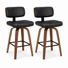 Swivel Counter Height Bar Stools Set of 2, 26" Upholstered Seat Barstools