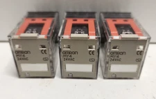 LOT OF 3 NEW NO BOX! OMRON 4PST 24V COIL RELAYS MY4 AC24 (S)