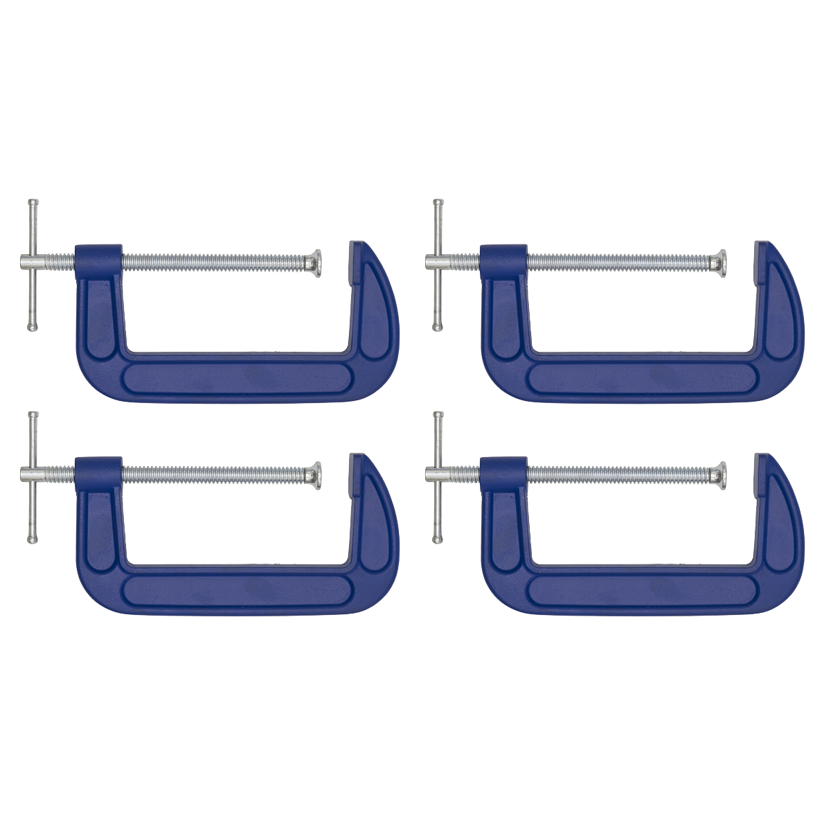 Sealey G-Clamp Fitted With Swivel Tip To Reduce Marking 150mm Pack of 4 AK60064