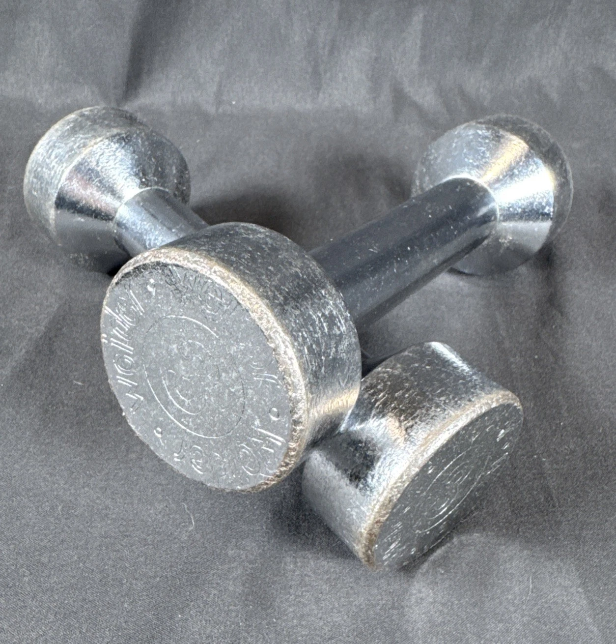 ✨Vintage Weider Chrome Pair 3lb Dumbells (6lbs Total) Screw On Weights Set