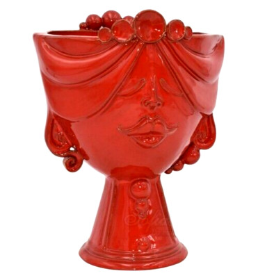 Cachepot Rot Sizilianische Keramik Deko Vase Maulbeerkopf Modern Damen 