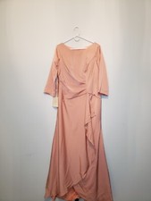 Lan Ting Women 16 Mother Of The Bride Dress Pink 3/4 Sleeve Floor Length MOTB