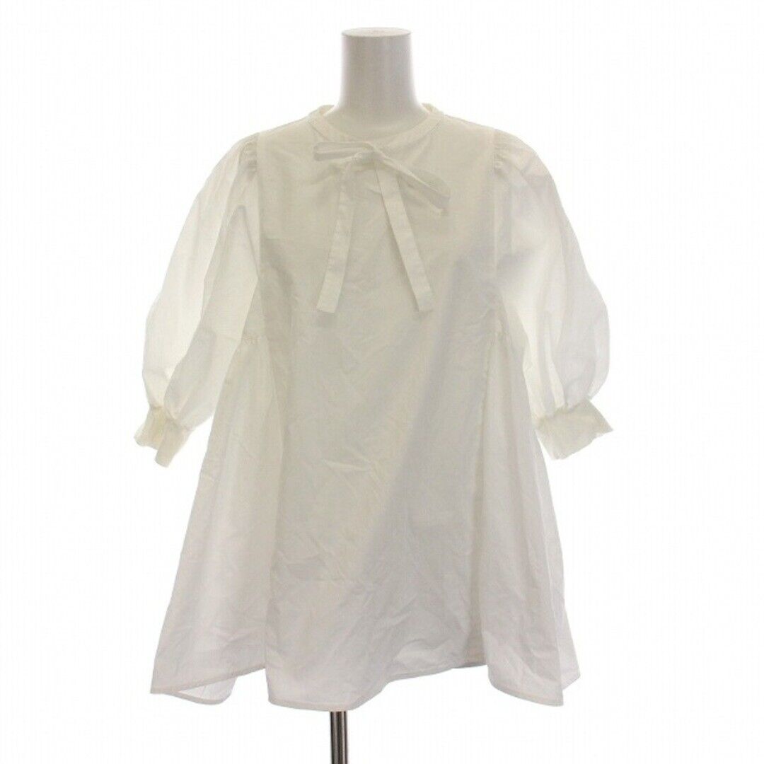 Yori 22SS Side Gather Puff Blouse Cut and Sewn Half Sleeve Yori 22SS Side Gather Puff Blouse Cut and Sewn Half Sleeve