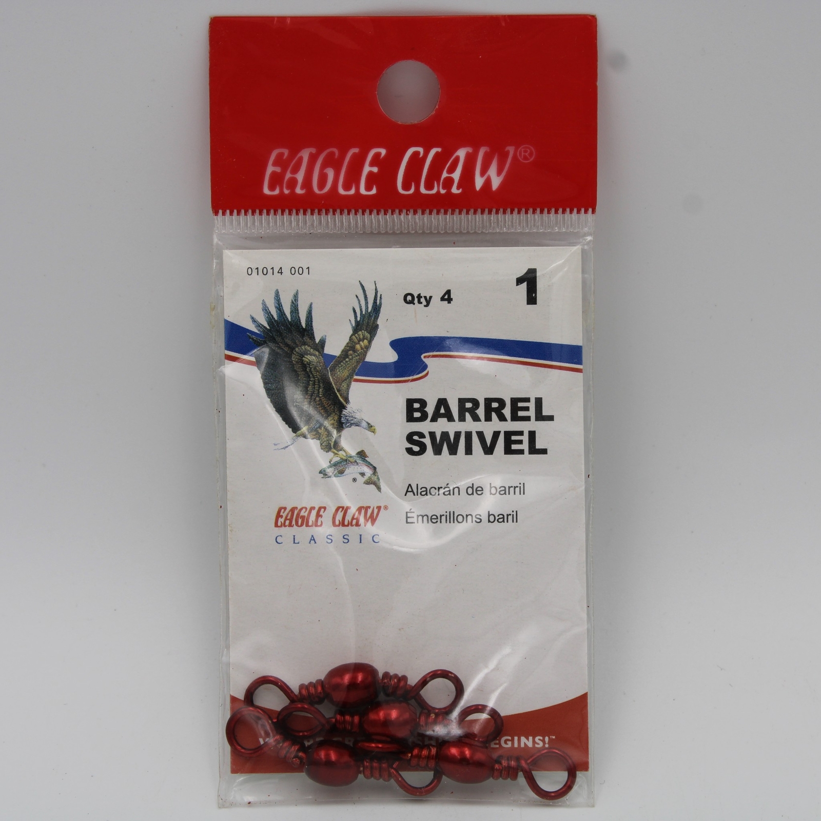 Eagle Claw Barrel Swivels 01014001 Size 1 4 Pack Red eBay
