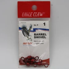 Eagle Claw Barrel Swivels 01014-001 Size 1 4 Pack Red