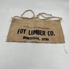 VTG 1960s Foy Lumber Company Hardware Store Nail Apron Monticello Utah Retro