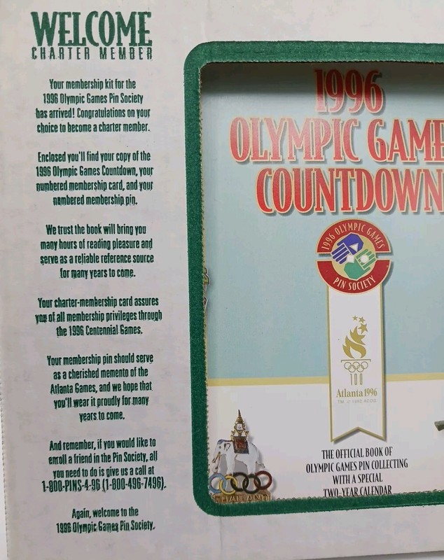1996 Atlanta Olympic Pin Charter Member Collectors Set 