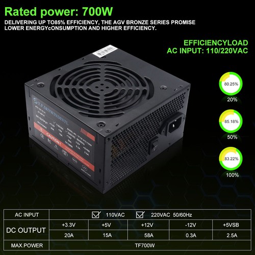 700W ATX Power Supply 80 Plus Glod Gaming Computer PUS, 110-230V Full Voltagec - 第 7/13 張圖片