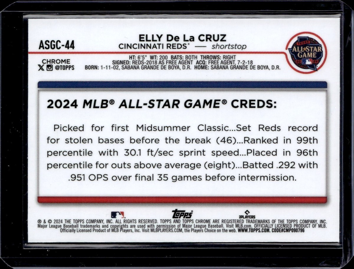 2024 Topps Chrome Update #ASGC-44 Elly De La Cruz All Star Game
