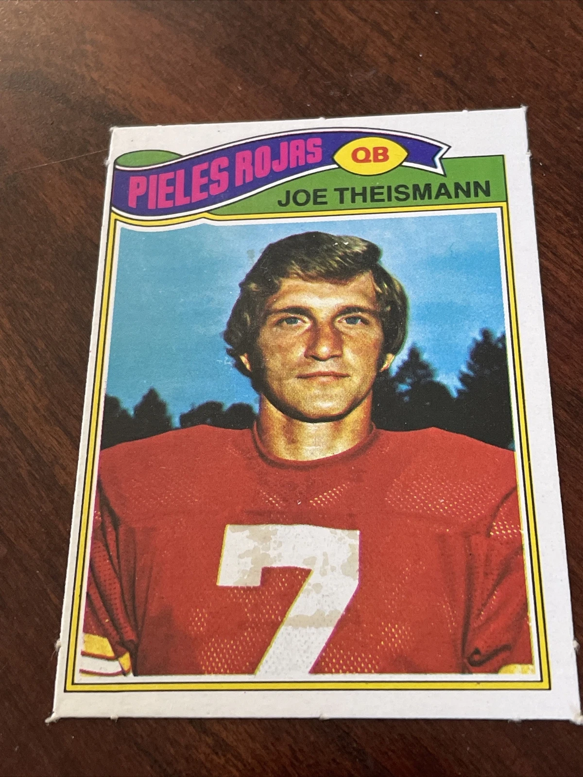 1977 TOPPS MEXICAN #74 Joe Theismann EXMT Redskins Pack Fresh Short Print