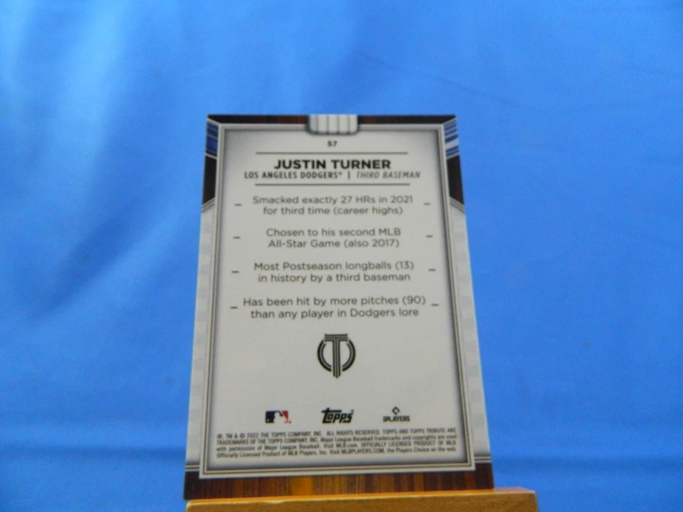 Justin Turner Topps Tribute 2022 Green /99 - Image 2 of 2
