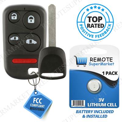 Replacement for Honda 2003-2004 Odyssey LX EX Remote Car Key Fob 5b Set