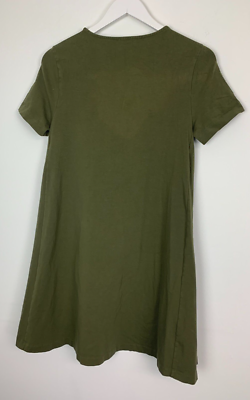 United Colors of Benetton T-Shirt Dress Size Small S Army Green Pockets Comfy