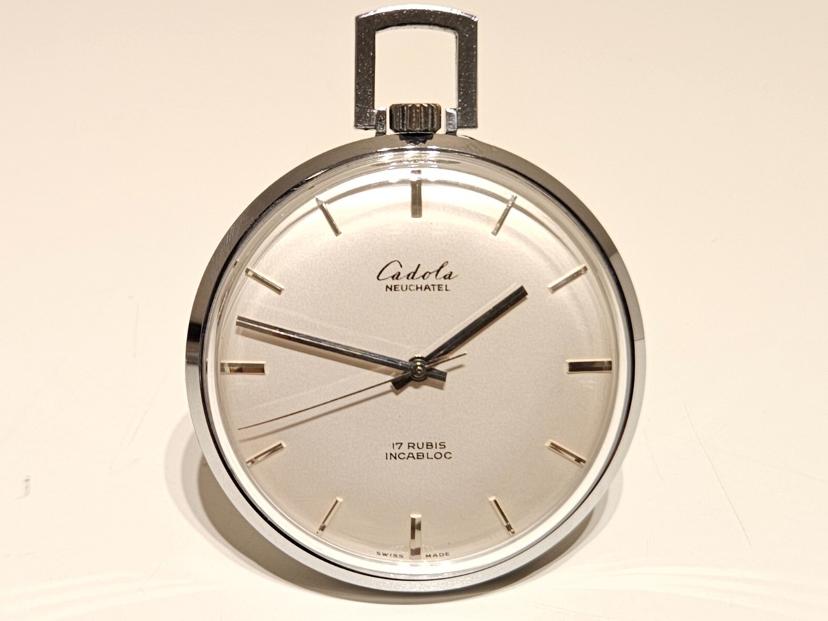 VINTAGE NOS RARE CLASSIC SWISS OPEN FACE MEN'S POCKET WATCH