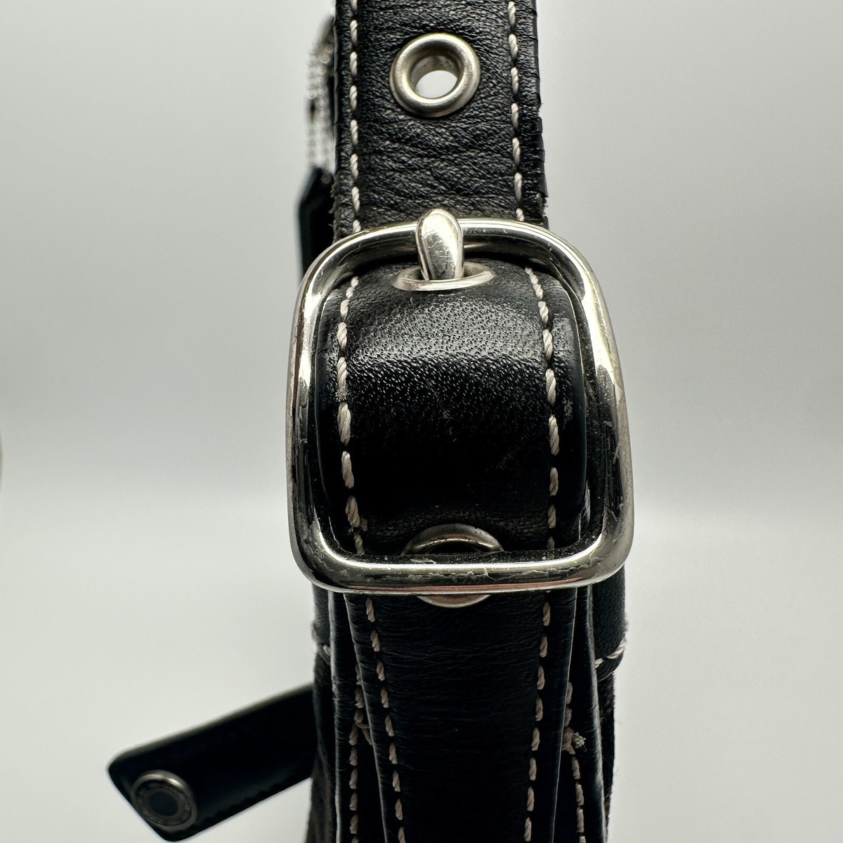 バッグ y2k 00s OLD coach Business bag black Authentic Y2K Coach Signature Jacquard Small Hobo Shoulder Bag