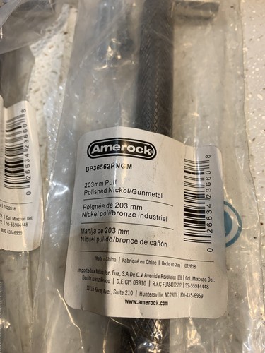 Lot Of 5 - Amerock Handles BP36562PNGM Polished Nickel/Gun Metal 8”. - Picture 3 of 5