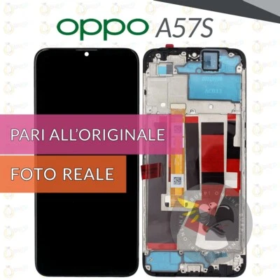 DISPLAY OPPO A57S CPH2385 SCHERMO FRAME LCD TOUCH SCREEN VETRO PARI A ORIGINALE