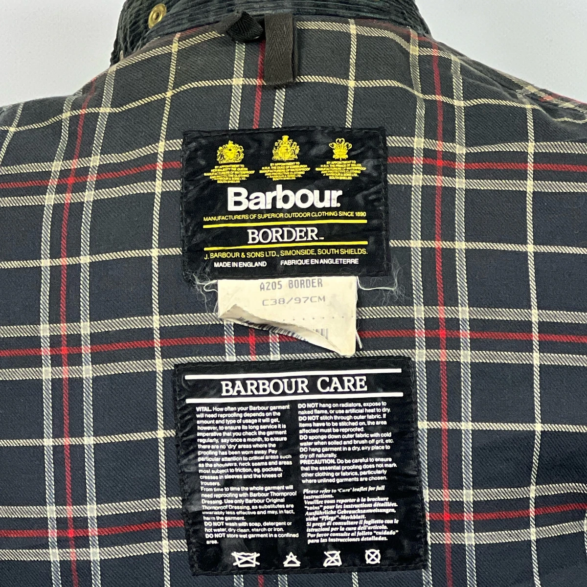 Jacket Barbour Unisex Border Blue C38/38 3/16in Small - Navy Wax C38