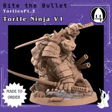 Tortle Ninja V1 DnD Miniature 3D Printed Fantasy Model D&D RPG Mini