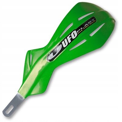 Protège-mains alu vert avec fixations 22mm pour guidon de moto et quad
