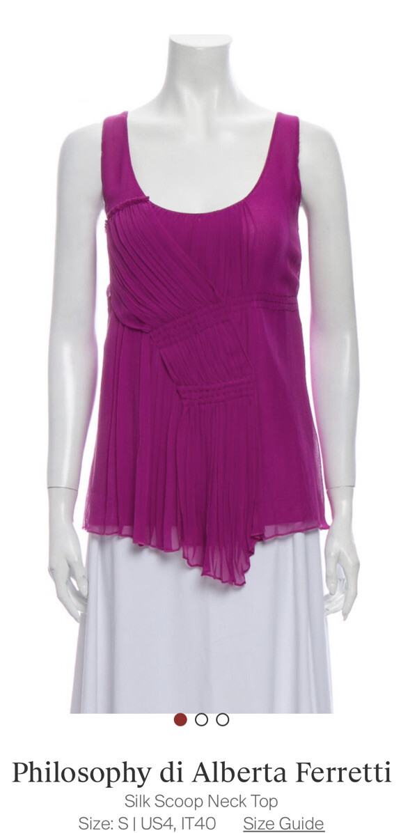 Philosophy di Alberta Ferretti Women Silk Scoop Neck Top Blouse  