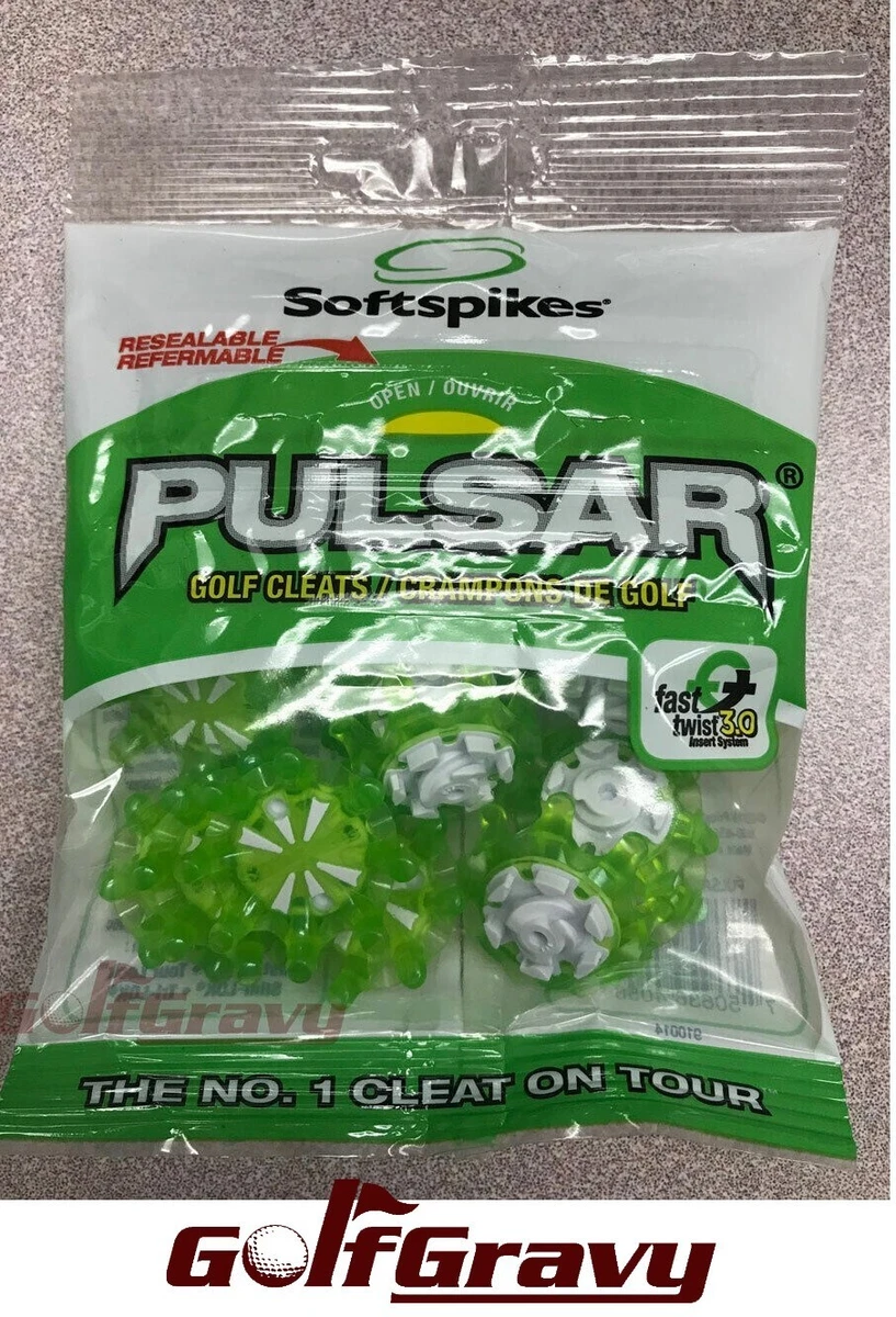 18 Softspikes PULSAR Fast Twist 3.0 Tour Lock Golf Cleats Spikes Green