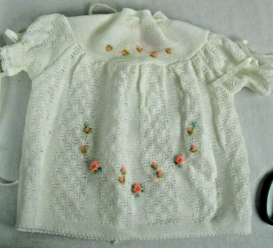 De colección. Suéter para bebé tejido crema/rosa LOVE SPUN por celebridad Bloomers 3-6 M Japón Foto 4 de 4