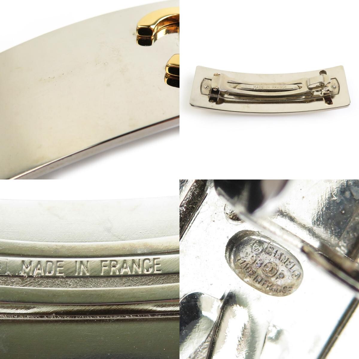 Chanel Hair clip Barrette Coco mark combi Gold Silver logo  display picture 1